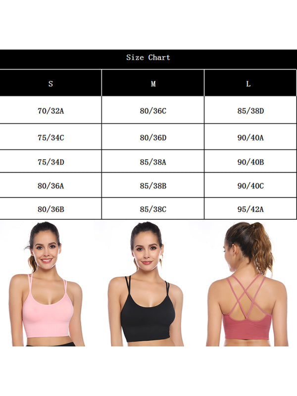 Women's 3-Pack Crisscross Padded Sports Bra for Medium Impact Fitness-The Yellow Prime