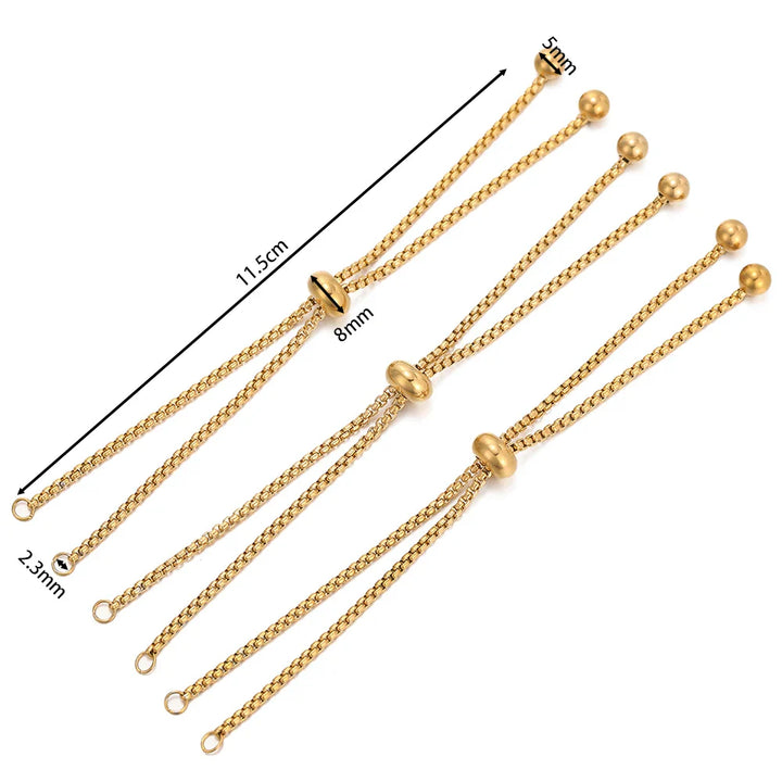 Women's Adjustable Stainless Steel Bracelet Extenders - 3 Pack-The Yellow Prime