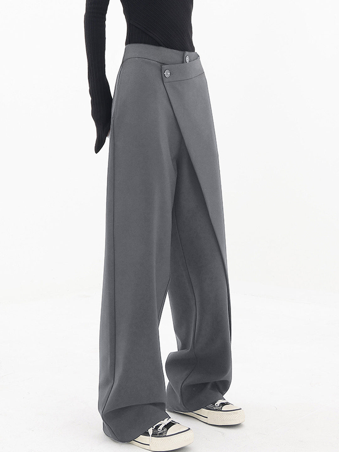 Women's Asymmetric Baggy Trousers for Stylish Comfort-The Yellow Prime