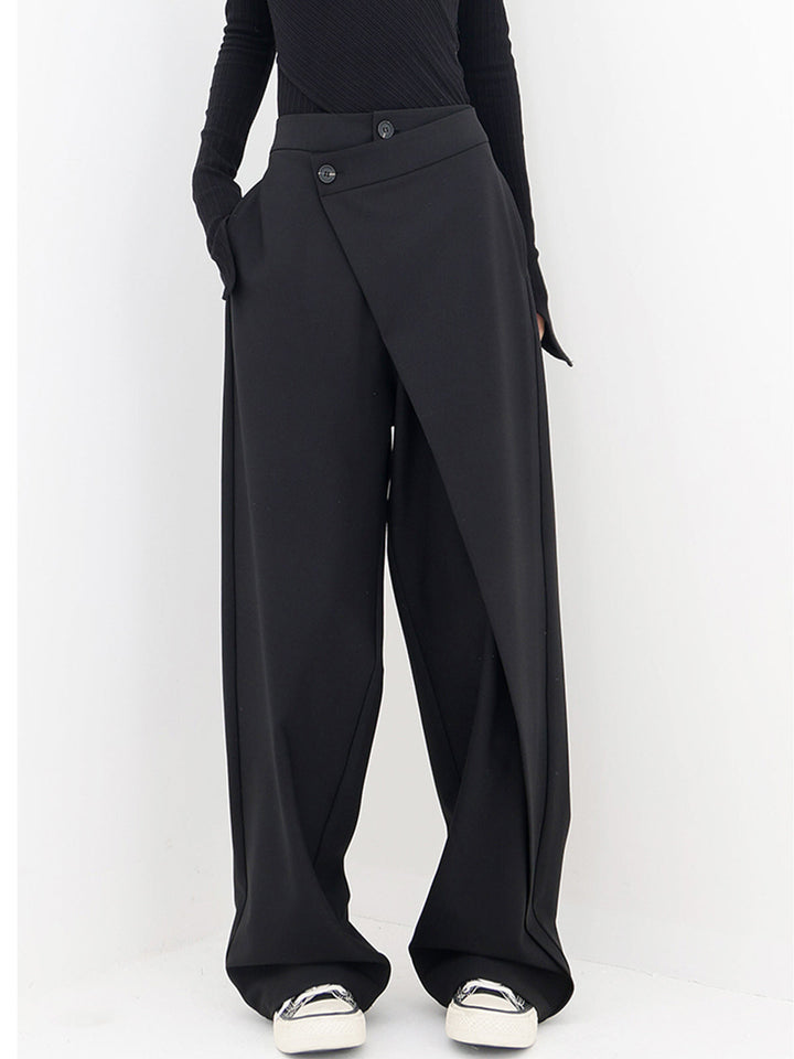Women's Asymmetric Baggy Trousers for Stylish Comfort-The Yellow Prime