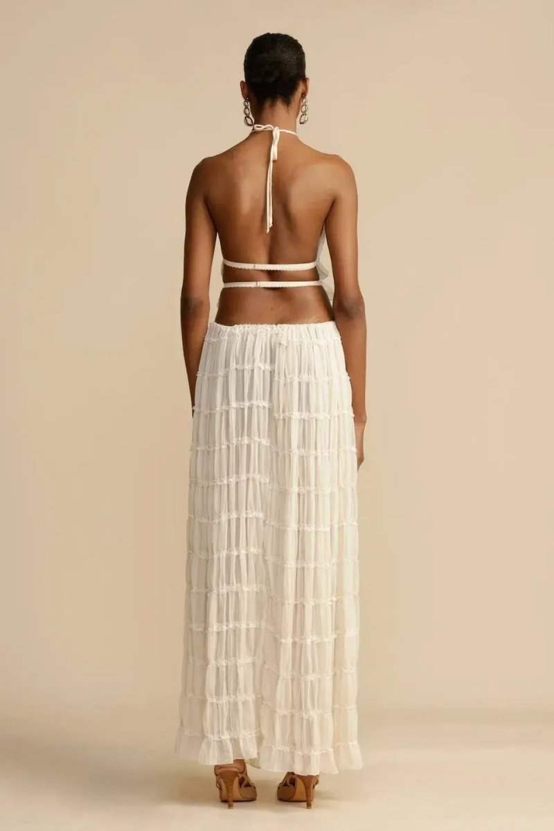 Women's Backless Top and Long Skirt Set - Chic Fashion Outfit-The Yellow Prime