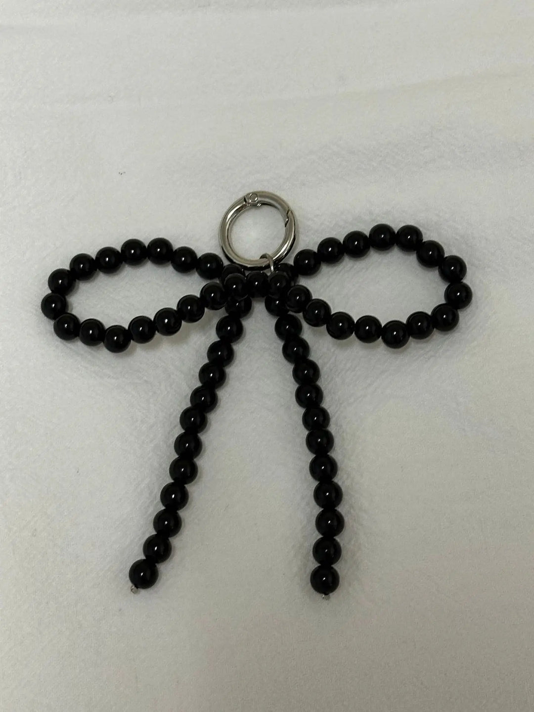 Women's Beaded Pearl Bow Keychain Y2K Bag Charm Gift Accessory-The Yellow Prime