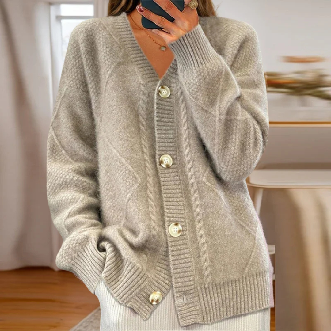 Women's Cable-Knit Cardigan - Cozy & Stylish Knitwear-The Yellow Prime