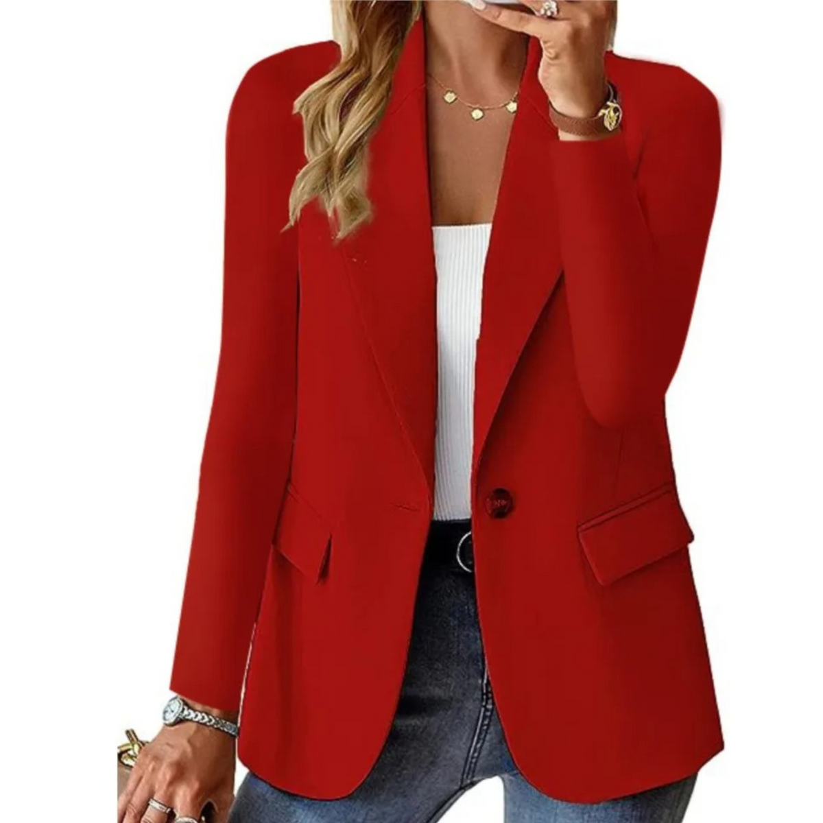 Women's Casual Blazer with Long Sleeves for Effortless Style-The Yellow Prime