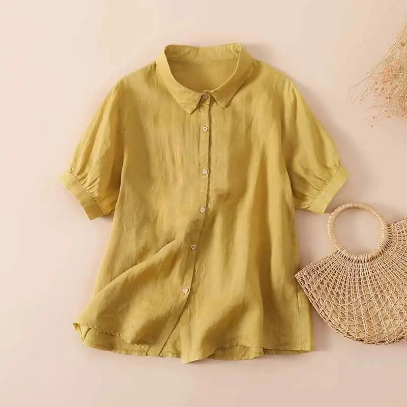 Women's Casual Button-Up Shirt-The Yellow Prime