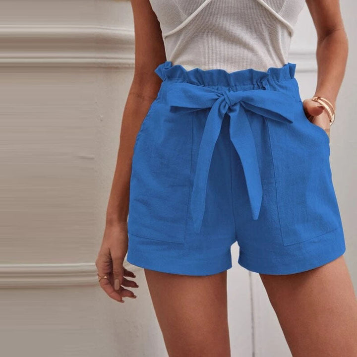 Women's Casual Solid Color Cotton Shorts-The Yellow Prime