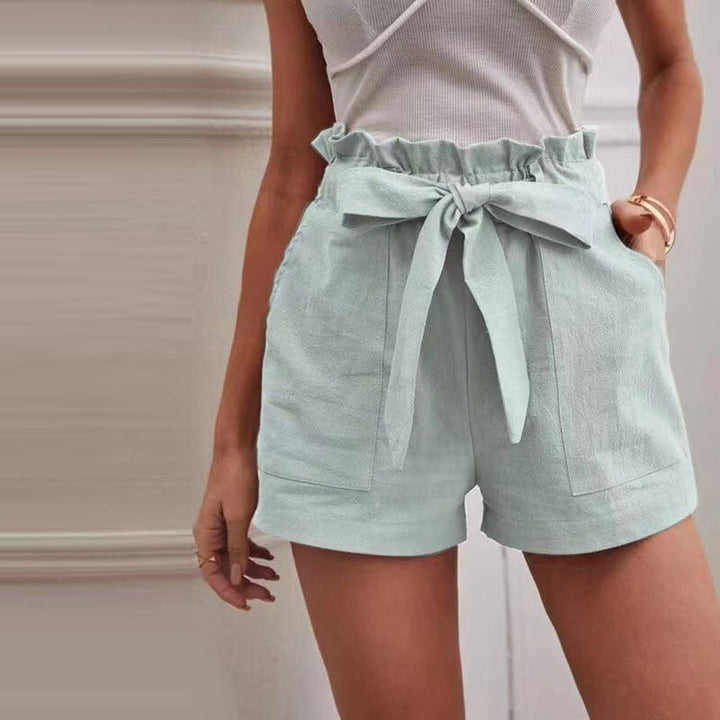 Women's Casual Solid Color Cotton Shorts-The Yellow Prime