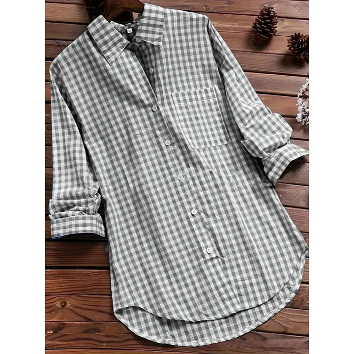 Women's Checked Shirt Blouse with Comfortable Fit and Quality Fabric-The Yellow Prime