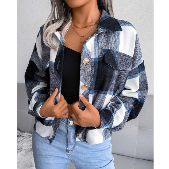 Women's Checkered Plaid Jacket-The Yellow Prime