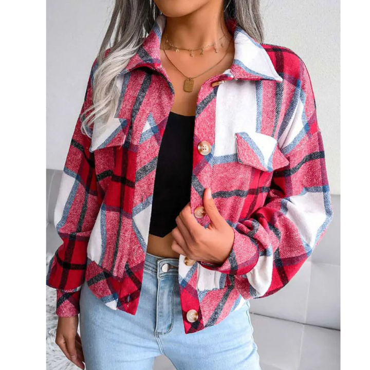 Women's Checkered Plaid Jacket-The Yellow Prime