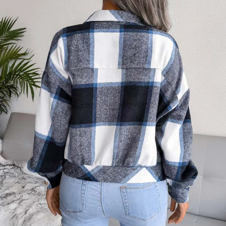 Women's Checkered Plaid Jacket-The Yellow Prime