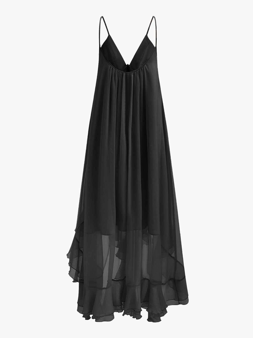 Women's Chiffon Cape Sleeve Maxi Evening Dress-The Yellow Prime