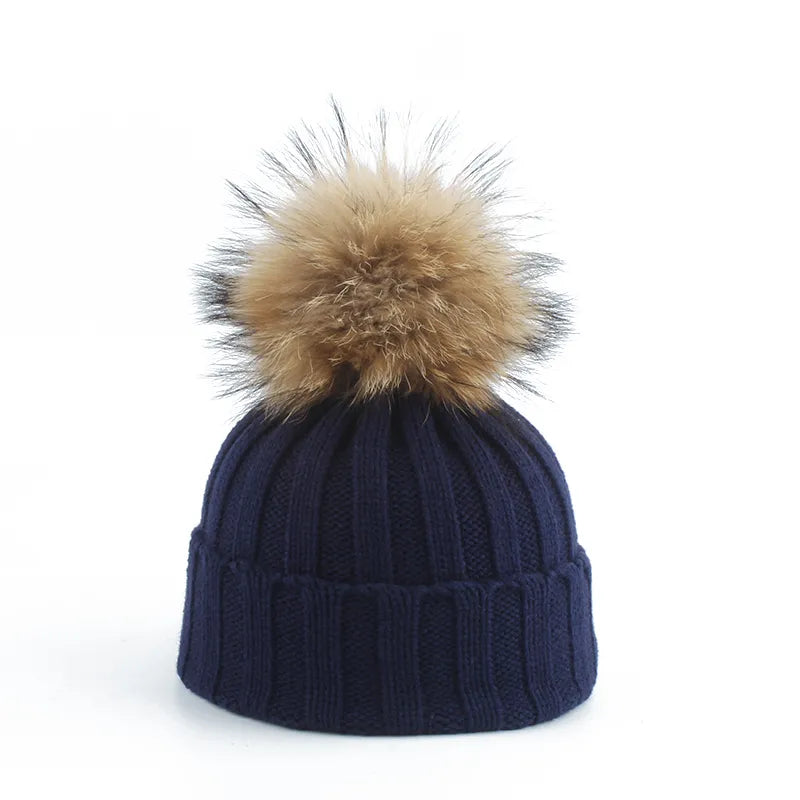Women's Chunky Ribbed Cotton Blend Winter Beanie-The Yellow Prime