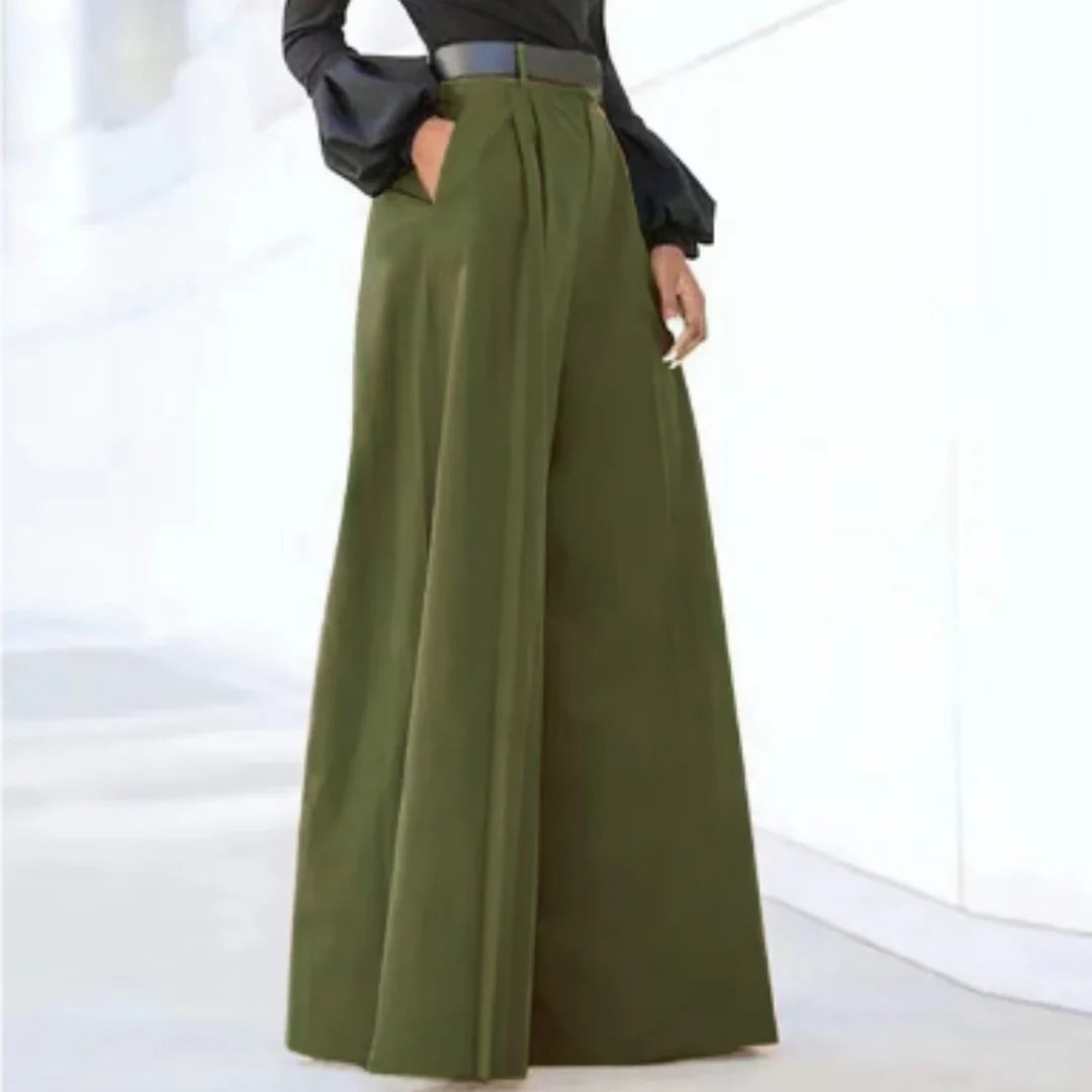 Women's Stylish Wide Leg Trousers-The Yellow Prime