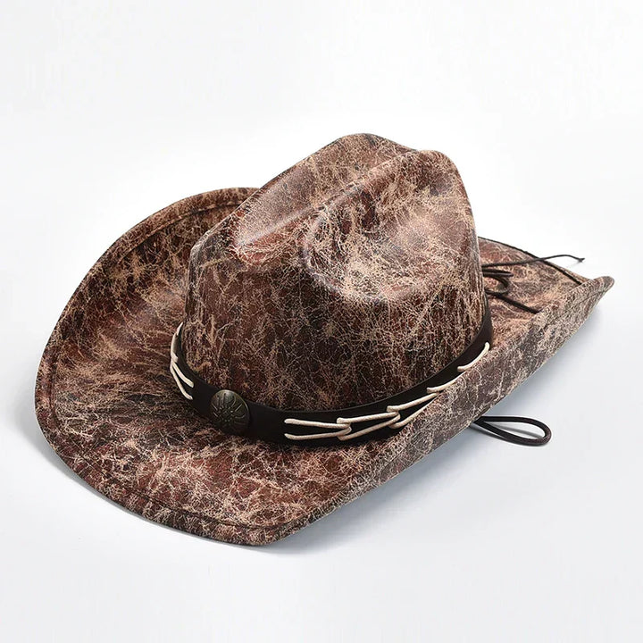 Women's Cowboy Hat with Bone Bead Decoration-The Yellow Prime
