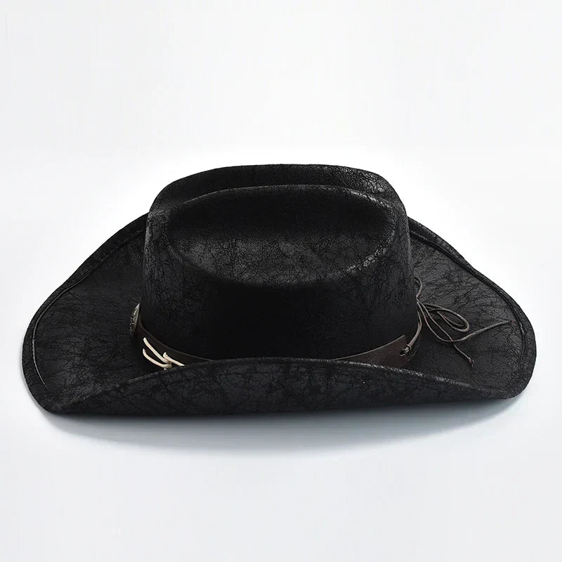 Women's Cowboy Hat with Bone Bead Decoration-The Yellow Prime
