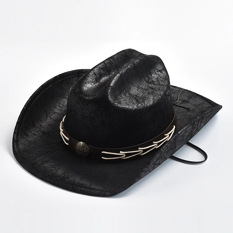 Women's Cowboy Hat with Bone Bead Decoration-The Yellow Prime