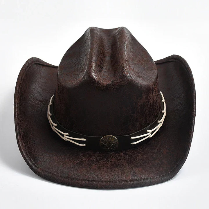 Women's Cowboy Hat with Bone Bead Decoration-The Yellow Prime