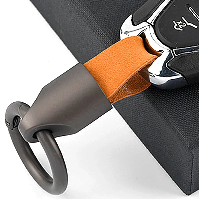 Women's Cowhide Leather Keychain Carabiner Ring for Daily Use-The Yellow Prime