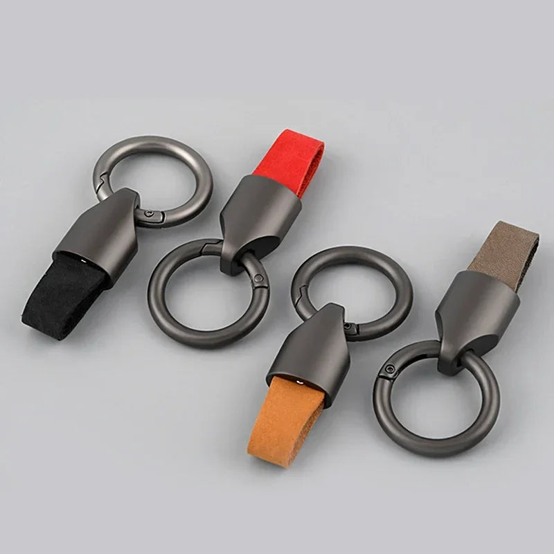 Women's Cowhide Leather Keychain Carabiner Ring for Daily Use-The Yellow Prime