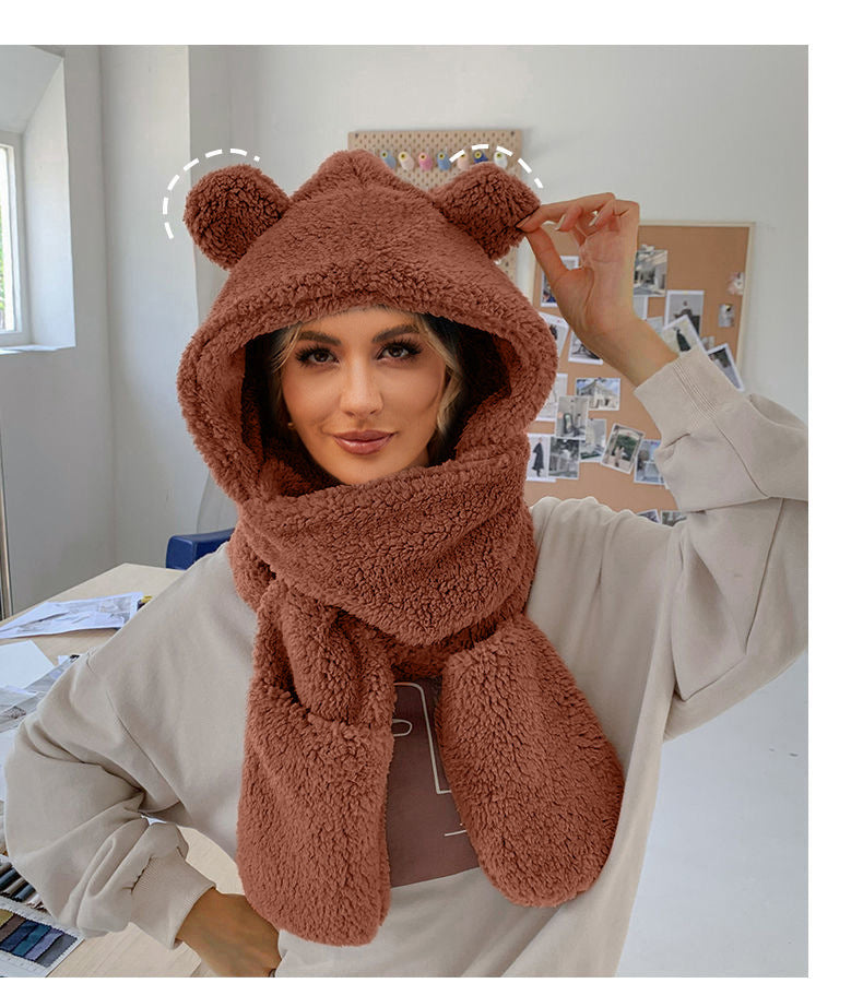 Women's Cozy Unicorn Hooded Scarf-The Yellow Prime