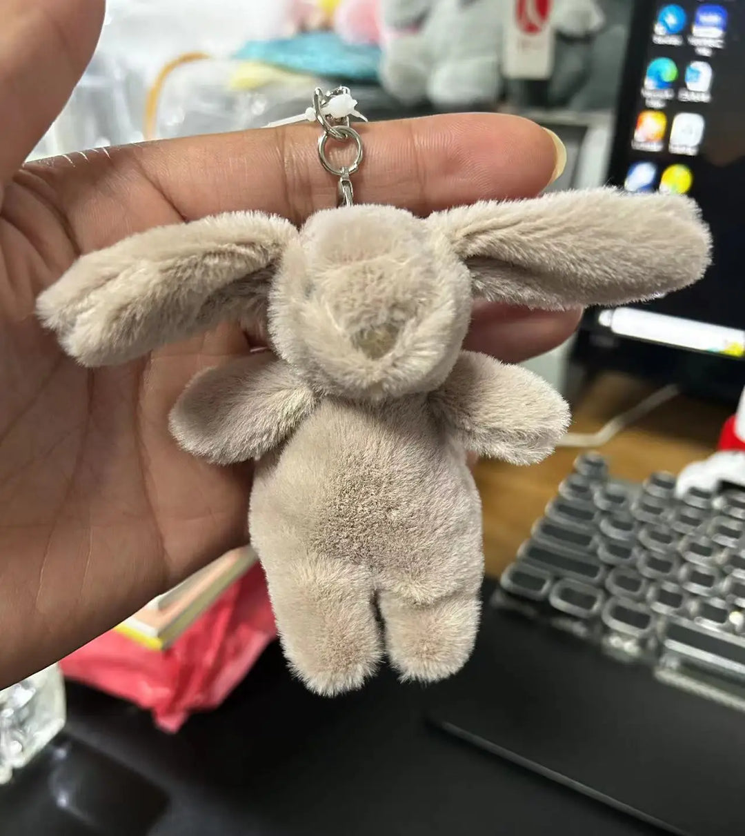 Women's Cute Bunny Plush Keychain Soft Bag Charm Gift-The Yellow Prime