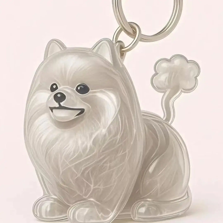 Women's Dog Hair Keepsake Keychain Clear Resin Pendant Charm-The Yellow Prime