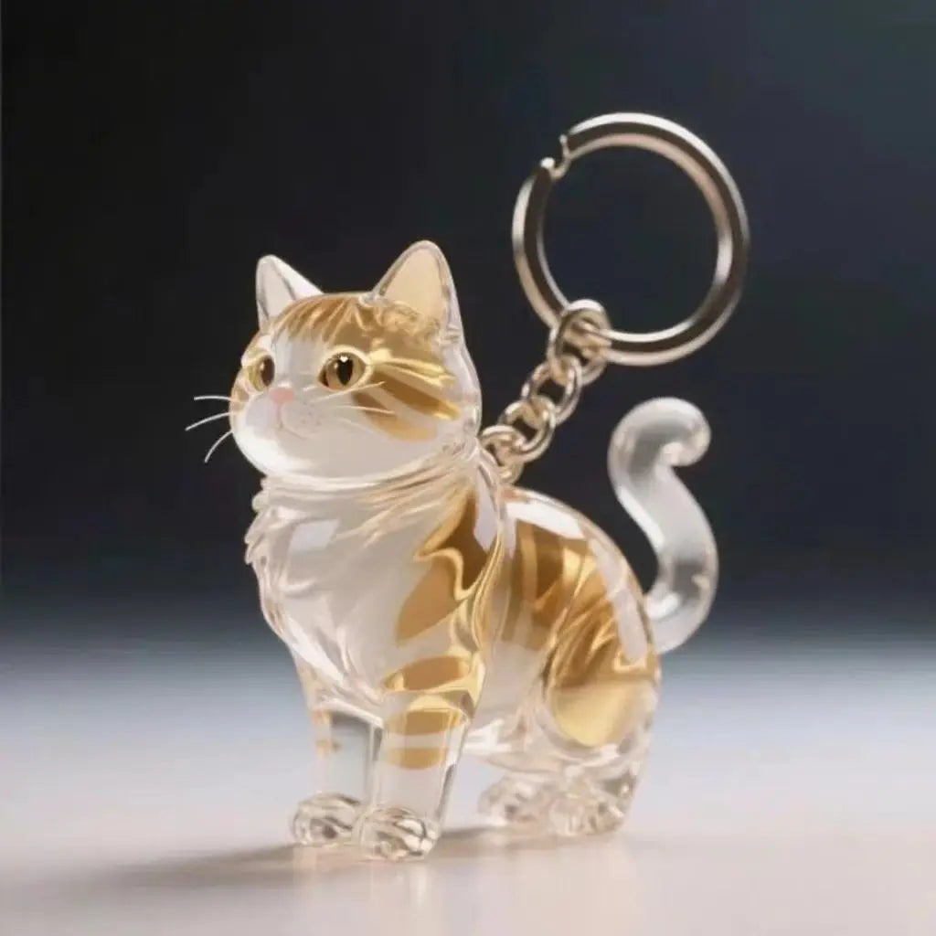 Women's Dog Hair Keepsake Keychain Clear Resin Pendant Charm-The Yellow Prime