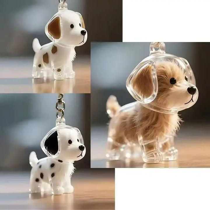 Women's Dog Hair Keepsake Keychain Clear Resin Pendant Charm-The Yellow Prime