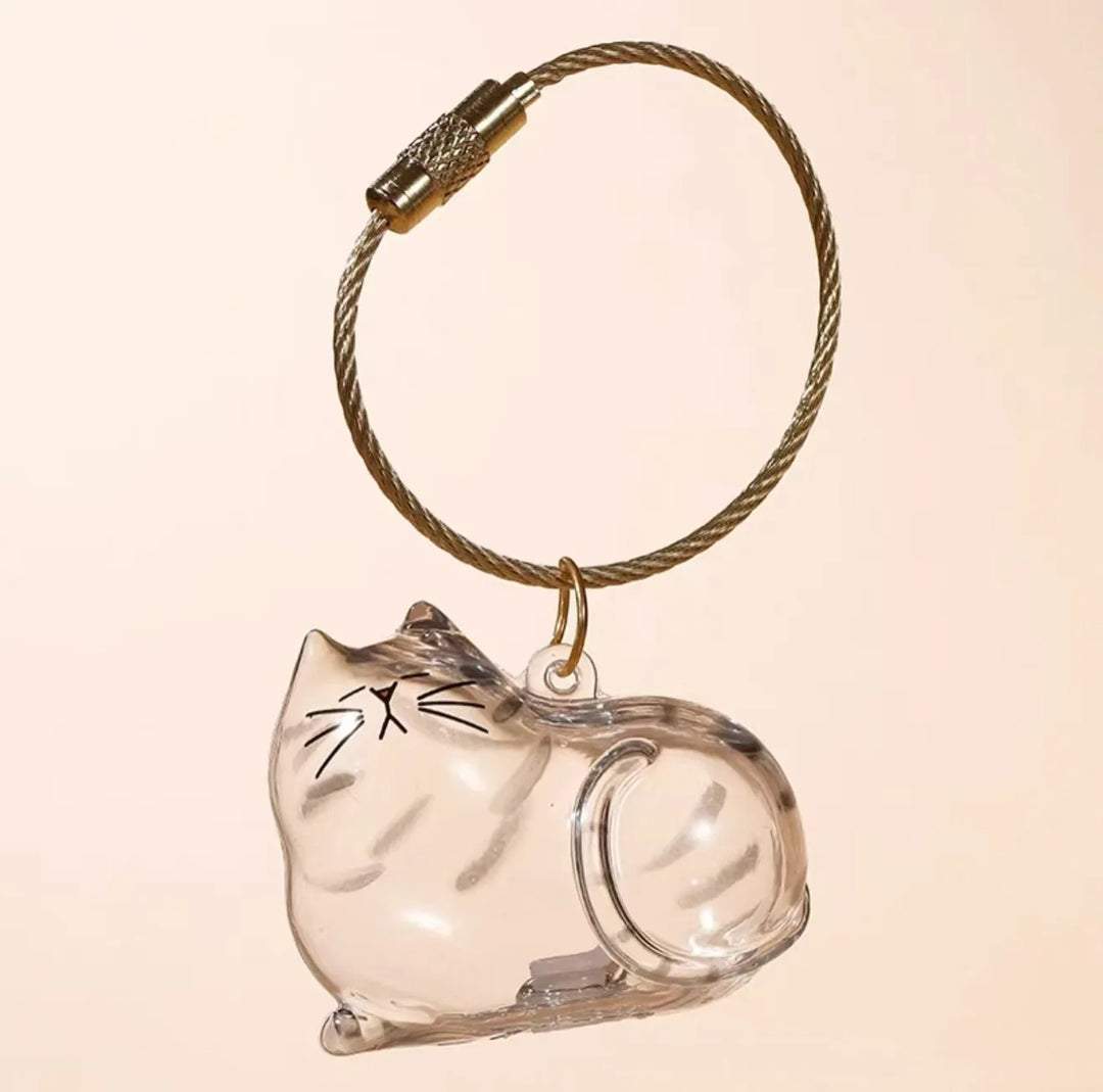 Women's Dog Hair Keepsake Keychain Clear Resin Pendant Charm-The Yellow Prime