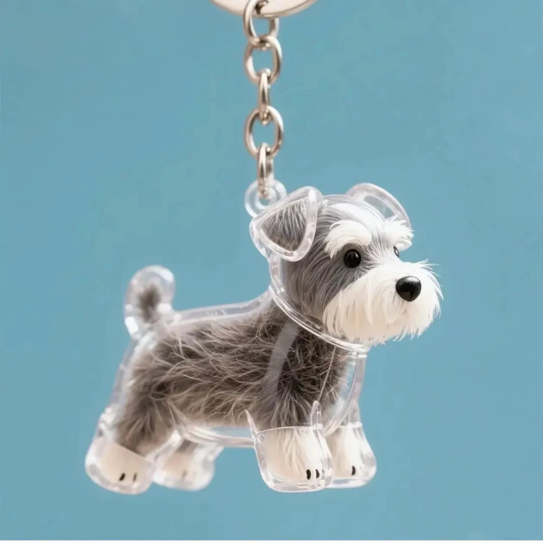 Women's Dog Hair Keepsake Keychain Clear Resin Pendant Charm-The Yellow Prime