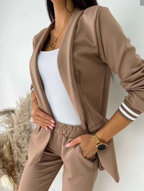 Women's Double-Breasted Blazer Suit-The Yellow Prime
