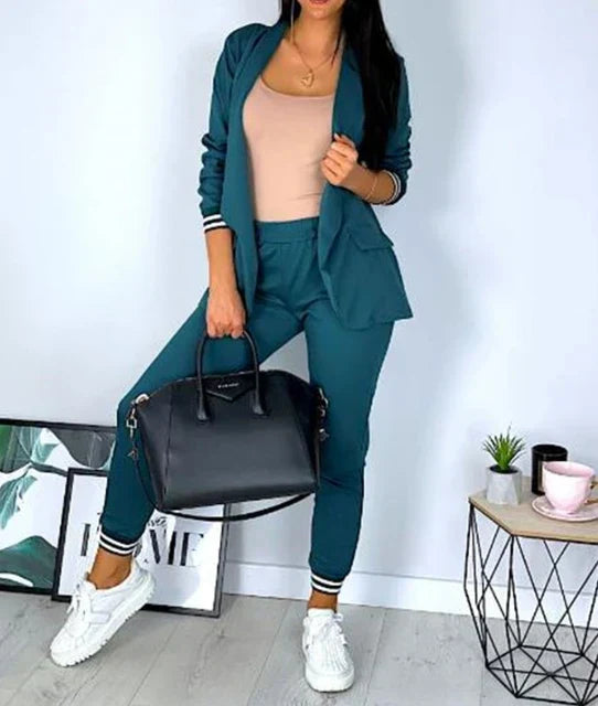 Women's Double-Breasted Blazer Suit-The Yellow Prime