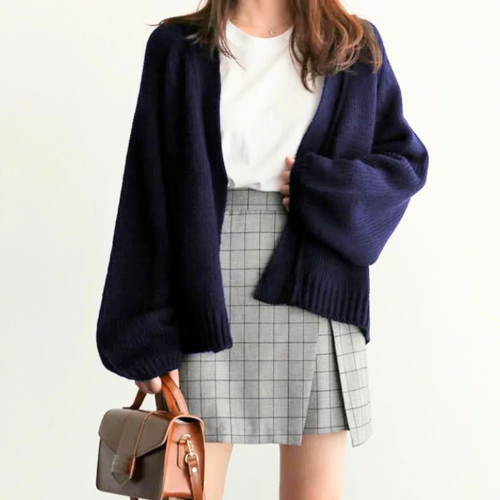 Women's Drop-Shoulder Knit Cardigan-The Yellow Prime
