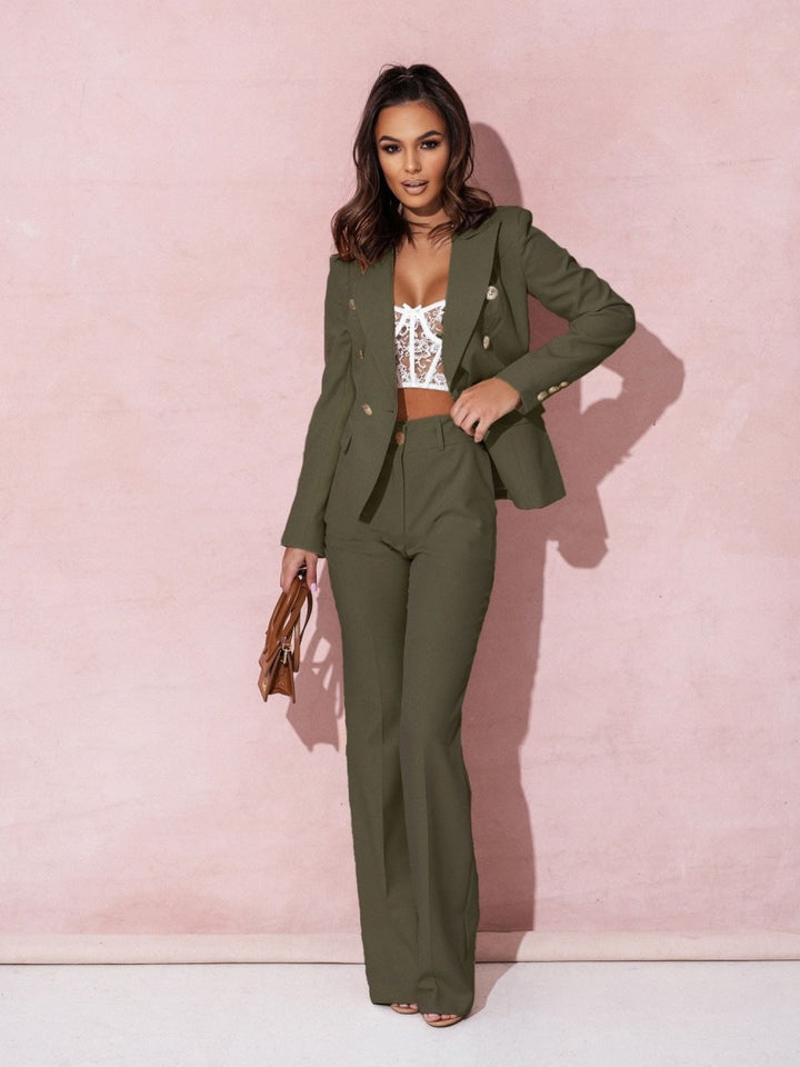 Women's Elegant Blazer and Pants Set-The Yellow Prime
