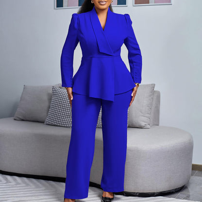 Women's Elegant Blazer and Pants Set-The Yellow Prime