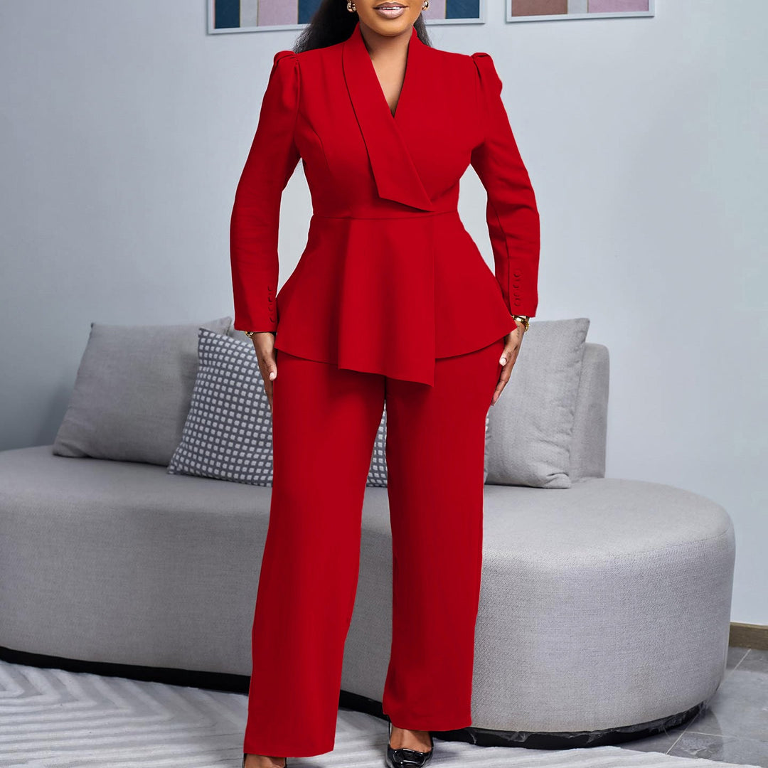Women's Elegant Blazer and Pants Set-The Yellow Prime