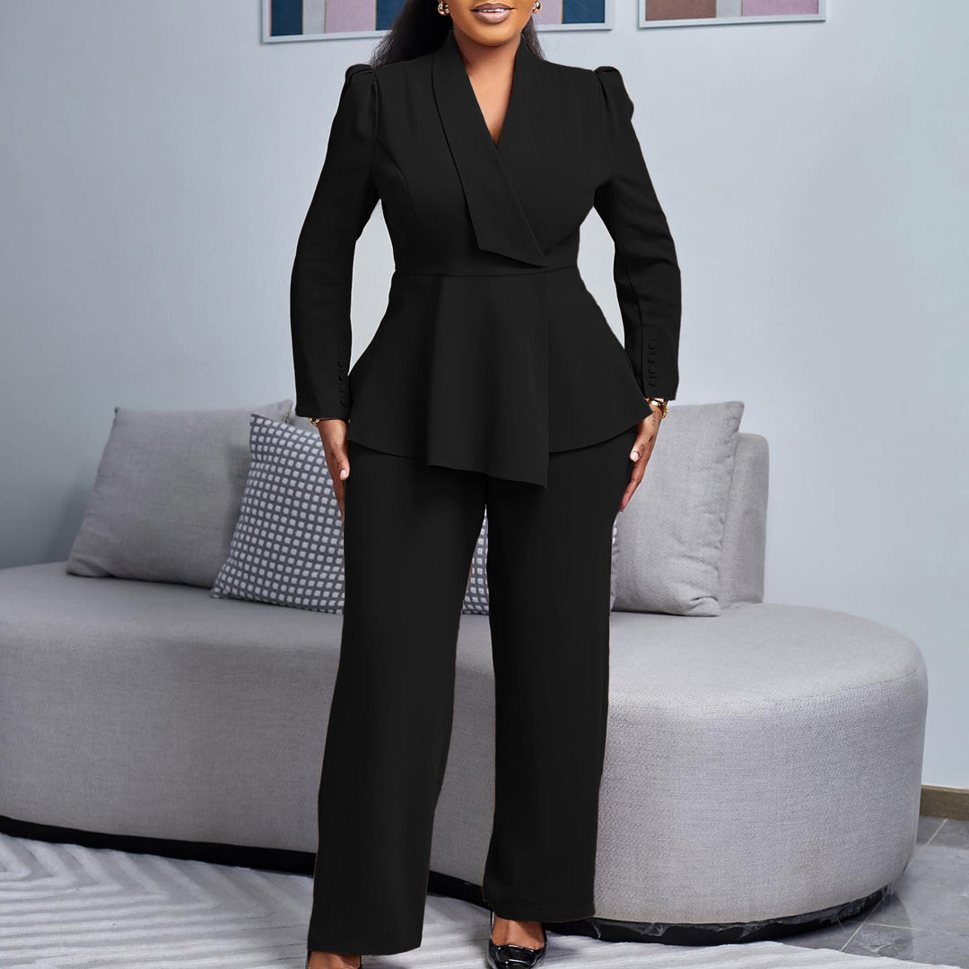 Women's Elegant Blazer and Pants Set-The Yellow Prime