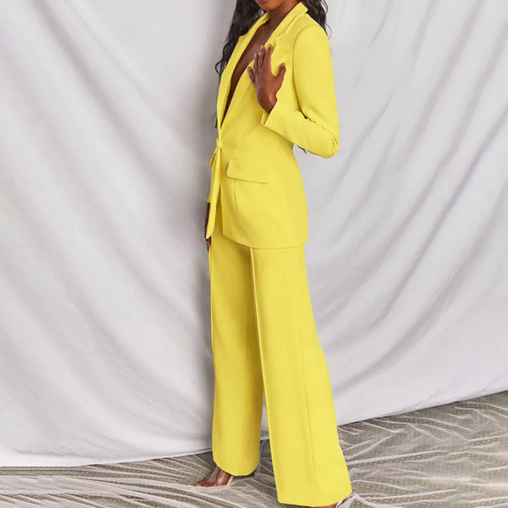 Women's Elegant Blazer and Pants Set for Stylish Outfits-The Yellow Prime