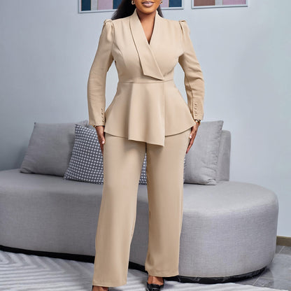 Women's Elegant Blazer and Pants Set-The Yellow Prime