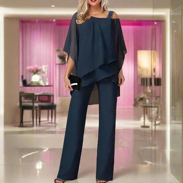 Women's Elegant Chiffon Outfit for Special Occasions-The Yellow Prime