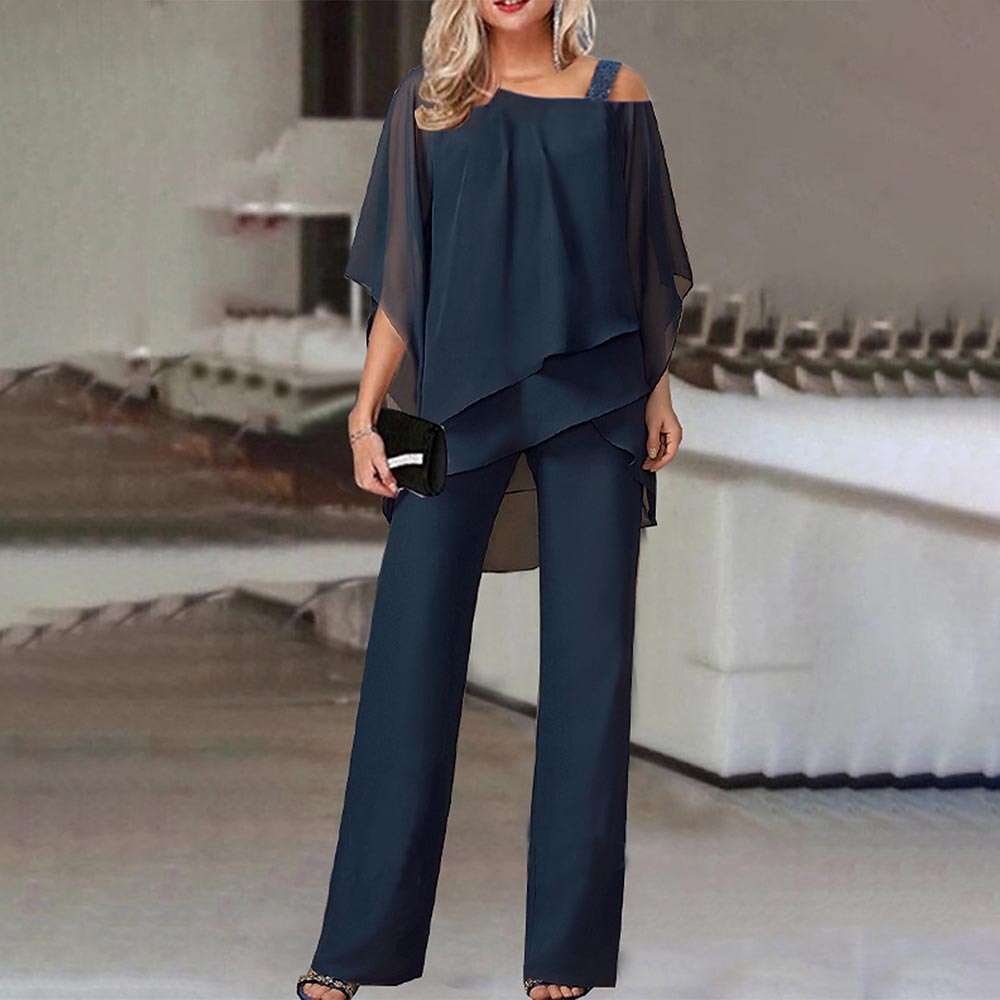 Women's Elegant Cold Shoulder Two-Piece Jumpsuit-The Yellow Prime