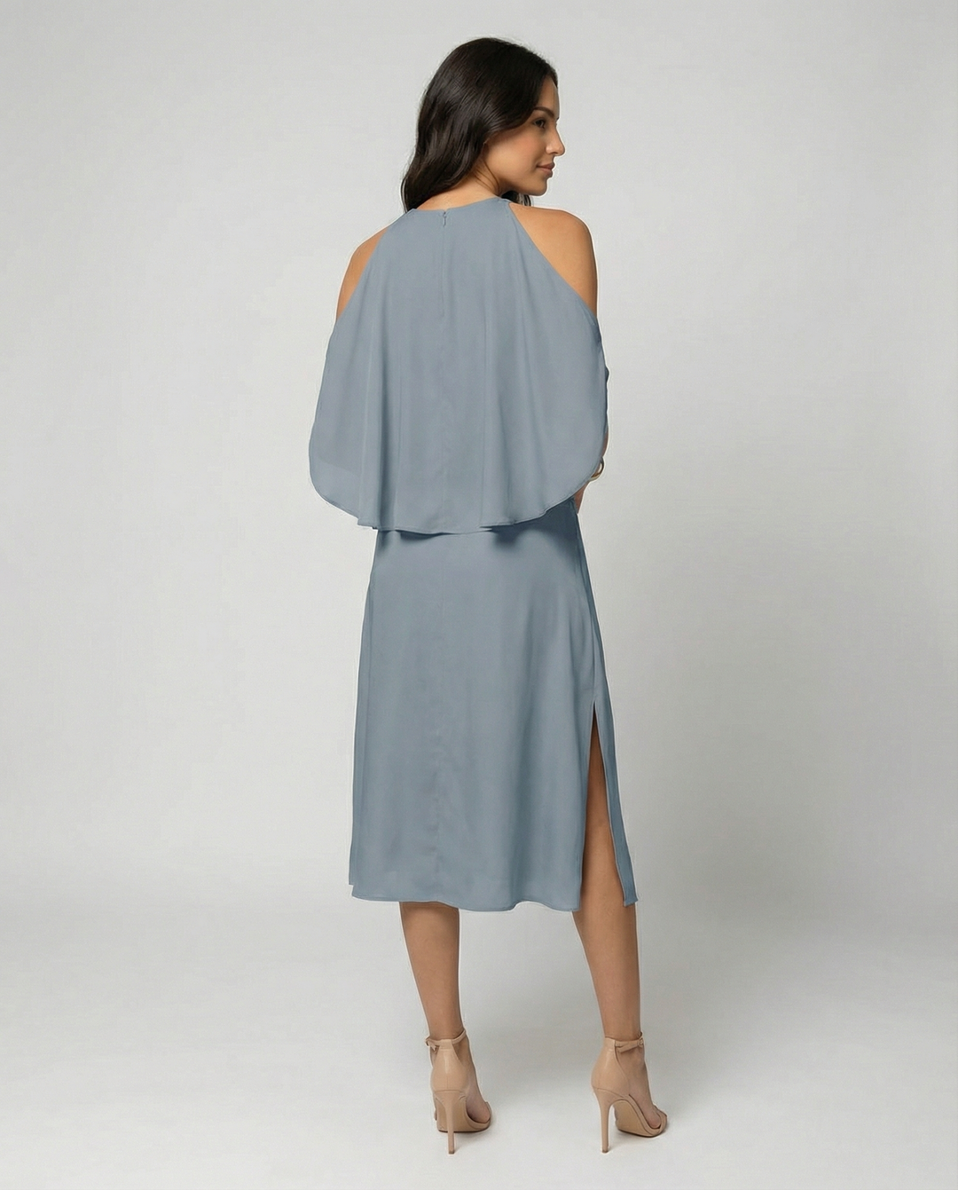 Women's Elegant Dress with Trendy Shoulder Cutouts-The Yellow Prime