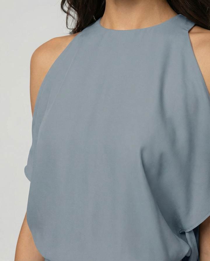 Women's Elegant Dress with Trendy Shoulder Cutouts-The Yellow Prime