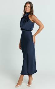 Women's Elegant Halter-neck Maxi Dress-The Yellow Prime