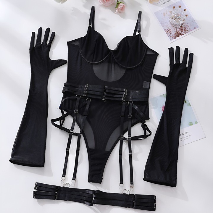 Women's Elegant Lace Bodysuit Lingerie Set - Sexy & Alluring-The Yellow Prime