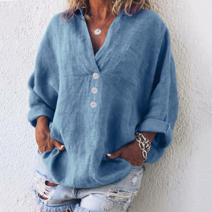 Women's Elegant Linen Shirt-The Yellow Prime