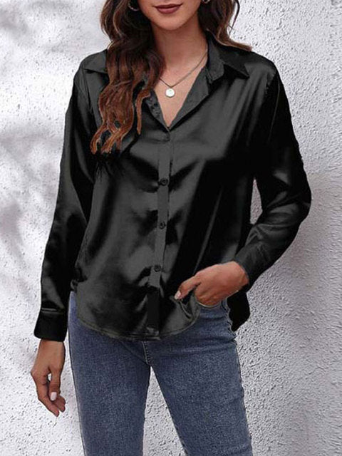Women's Elegant Long-Sleeved Blouse-The Yellow Prime