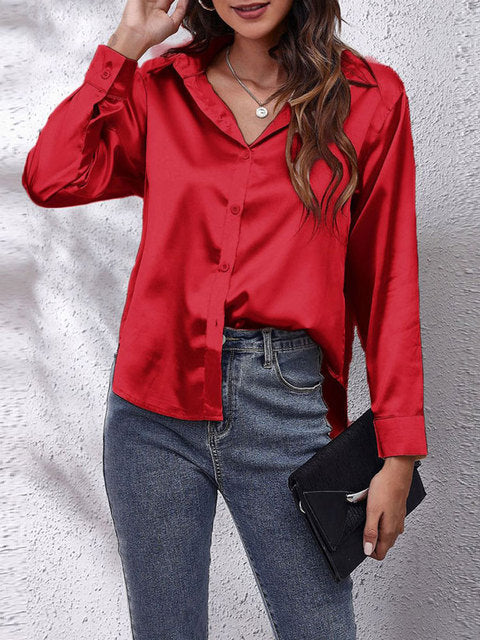 Women's Elegant Long-Sleeved Blouse-The Yellow Prime
