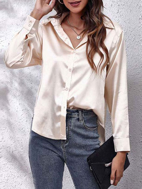 Women's Elegant Long-Sleeved Blouse-The Yellow Prime